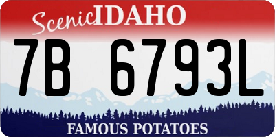 ID license plate 7B6793L