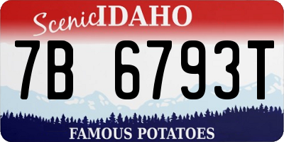 ID license plate 7B6793T