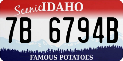 ID license plate 7B6794B