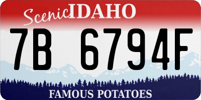 ID license plate 7B6794F