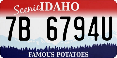 ID license plate 7B6794U