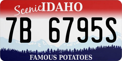 ID license plate 7B6795S