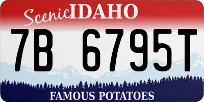 ID license plate 7B6795T
