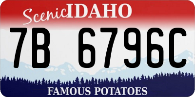 ID license plate 7B6796C