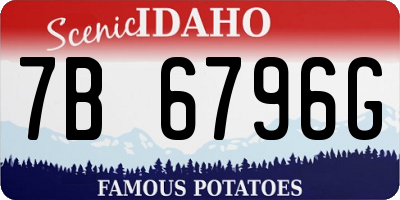 ID license plate 7B6796G