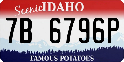 ID license plate 7B6796P