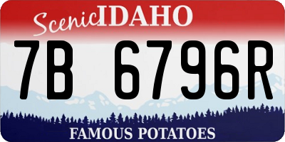 ID license plate 7B6796R