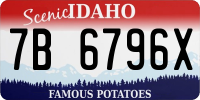 ID license plate 7B6796X