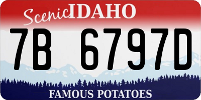 ID license plate 7B6797D
