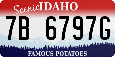 ID license plate 7B6797G