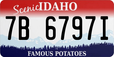 ID license plate 7B6797I