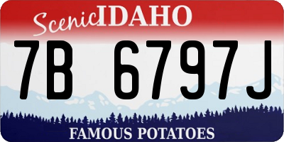 ID license plate 7B6797J