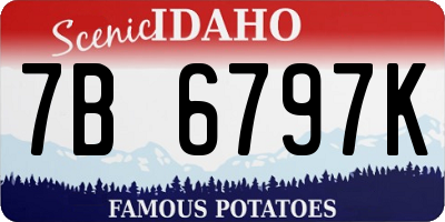 ID license plate 7B6797K