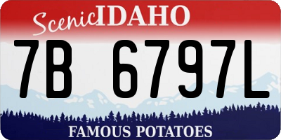 ID license plate 7B6797L