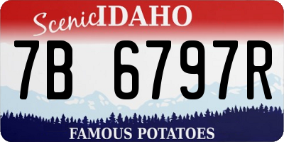 ID license plate 7B6797R
