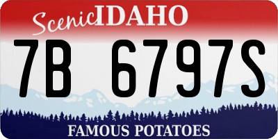 ID license plate 7B6797S