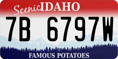 ID license plate 7B6797W
