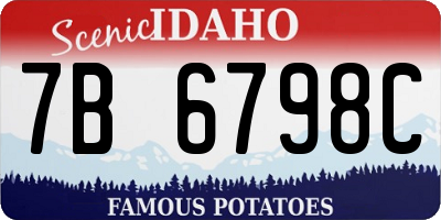 ID license plate 7B6798C