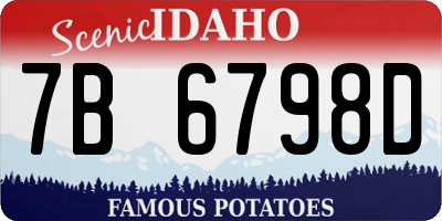 ID license plate 7B6798D