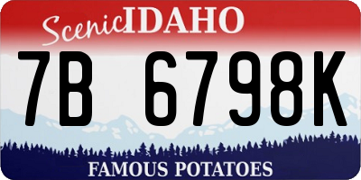 ID license plate 7B6798K