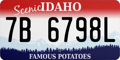 ID license plate 7B6798L