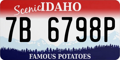 ID license plate 7B6798P