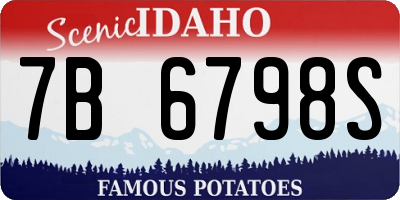 ID license plate 7B6798S