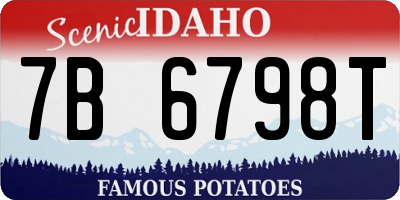 ID license plate 7B6798T