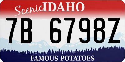 ID license plate 7B6798Z