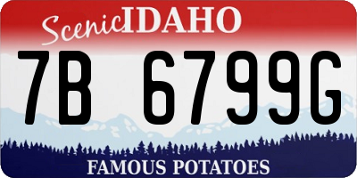 ID license plate 7B6799G