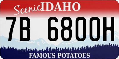 ID license plate 7B6800H