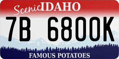 ID license plate 7B6800K