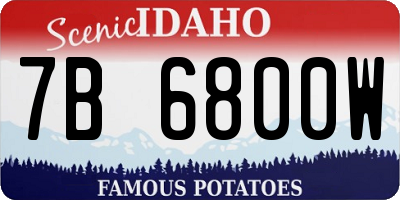 ID license plate 7B6800W
