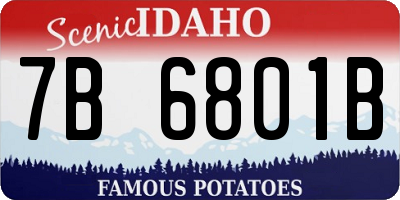 ID license plate 7B6801B
