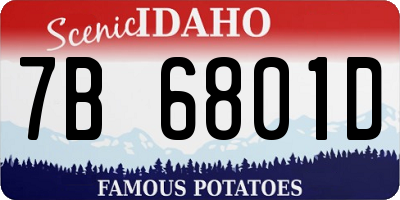 ID license plate 7B6801D