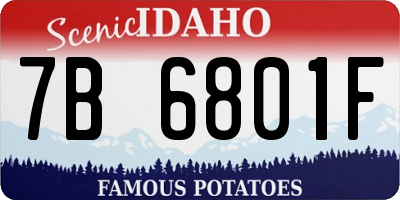 ID license plate 7B6801F