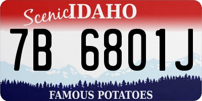 ID license plate 7B6801J