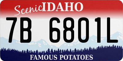 ID license plate 7B6801L
