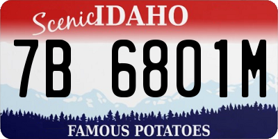 ID license plate 7B6801M