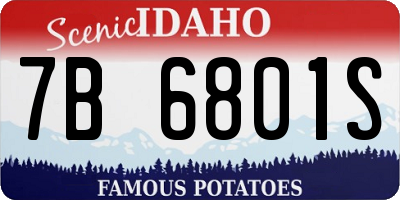ID license plate 7B6801S