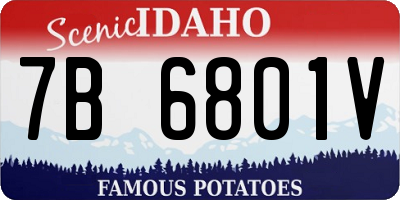 ID license plate 7B6801V