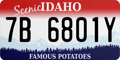 ID license plate 7B6801Y