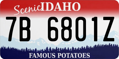 ID license plate 7B6801Z