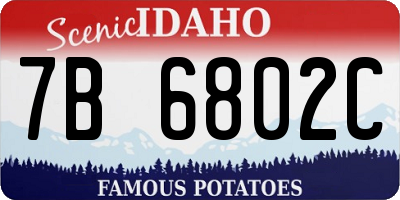 ID license plate 7B6802C