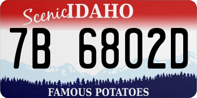 ID license plate 7B6802D