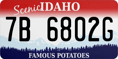 ID license plate 7B6802G