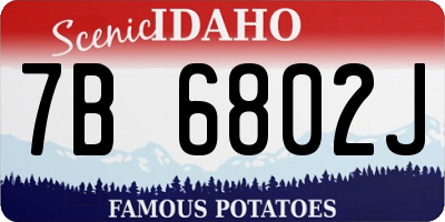 ID license plate 7B6802J