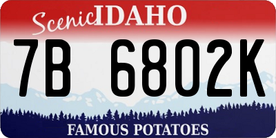 ID license plate 7B6802K