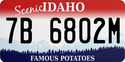 ID license plate 7B6802M