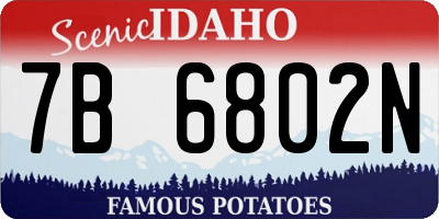 ID license plate 7B6802N